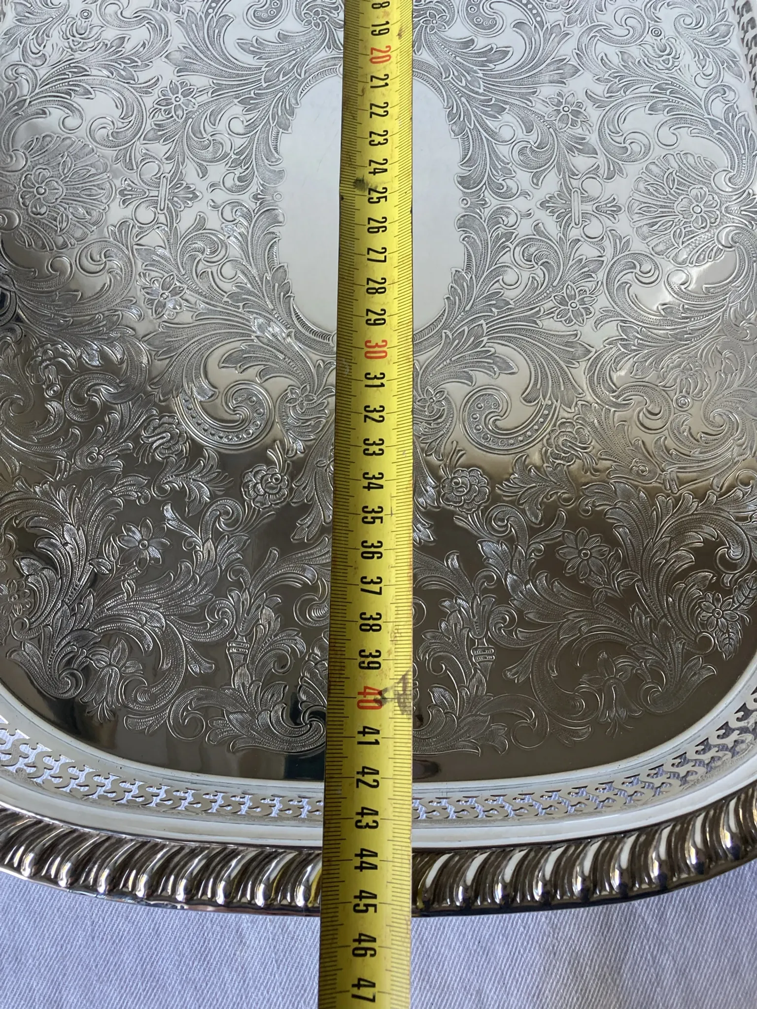 Silver-plated serving tray