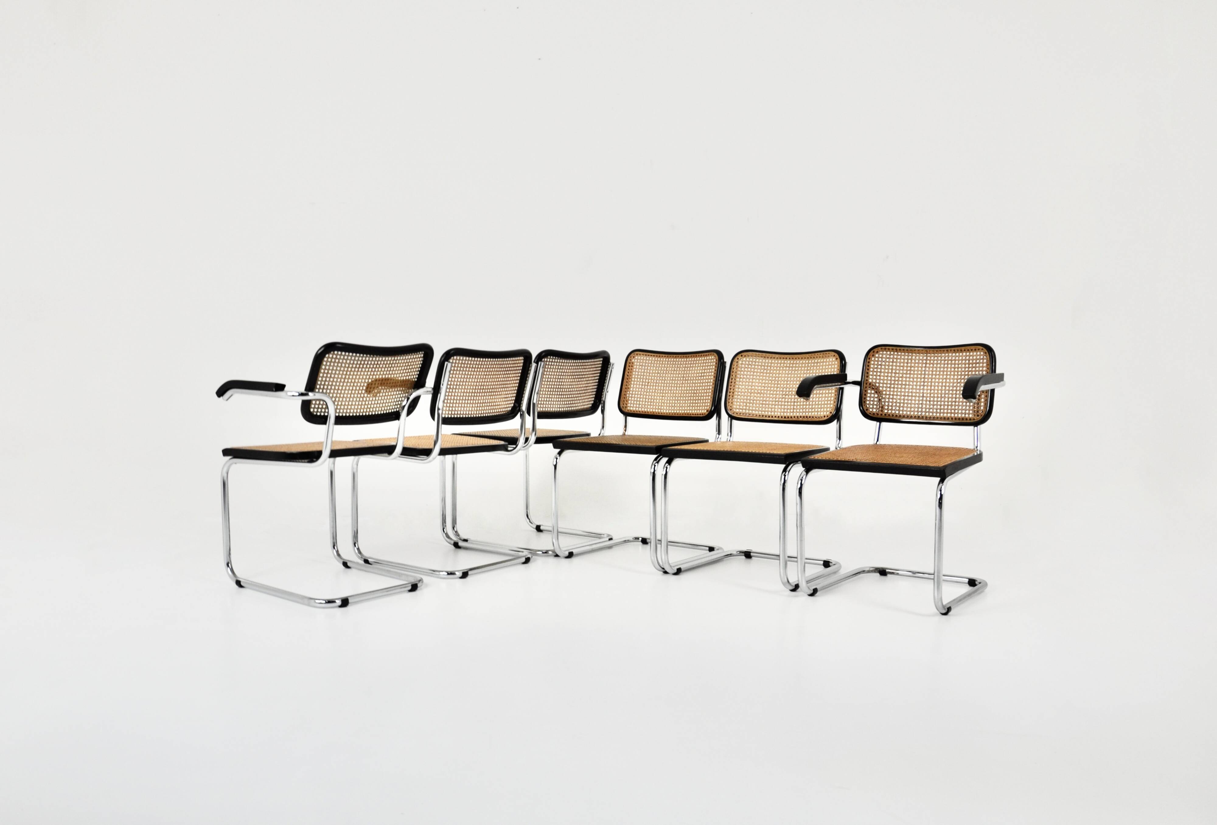 Set of 6 Style B32 Dining Room Chairs by Marcel Breuer