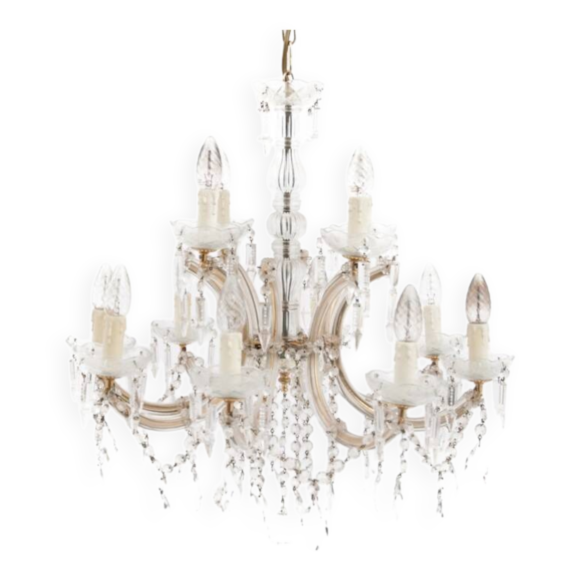 Crystal chandelier, Western Europe, mid-20th century.