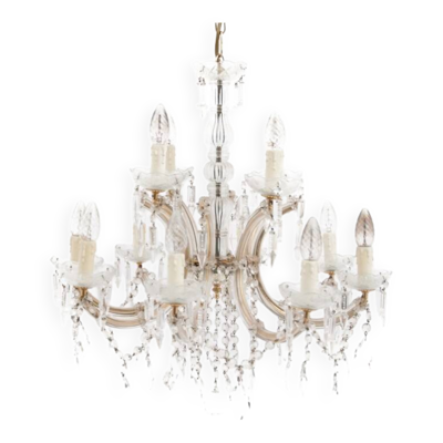 Lustre en cristal, Europe occidentale, milieu du XXe siècle.