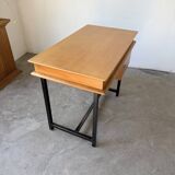 Modernist 50s oak metal desk