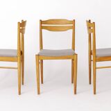 Set of 6 Vintage Dining Chairs 1970s, Beechwood & Teak Chairs, Mid Century