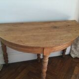 Antique half-moon wooden console