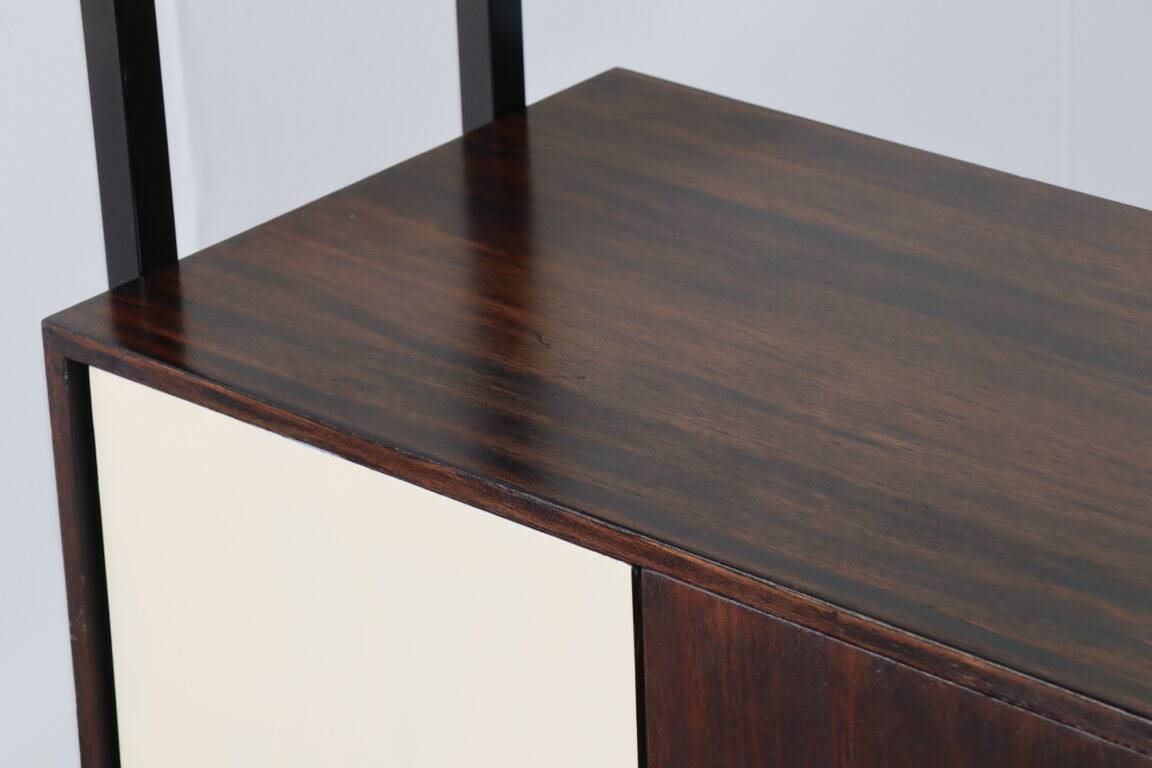 Vintage modular storage unit in wood and metal - 1960