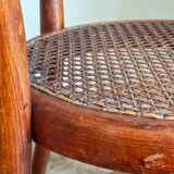Chaise enfant en bois rond courbé cannée ancienne