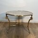 Tripod Circular Coffee Table "Aux Coqs" in Bronze and Églomisé Mirror, May