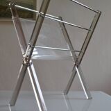 Modernist magazine holder Pop Space age smoked plexiglass vintage 70s