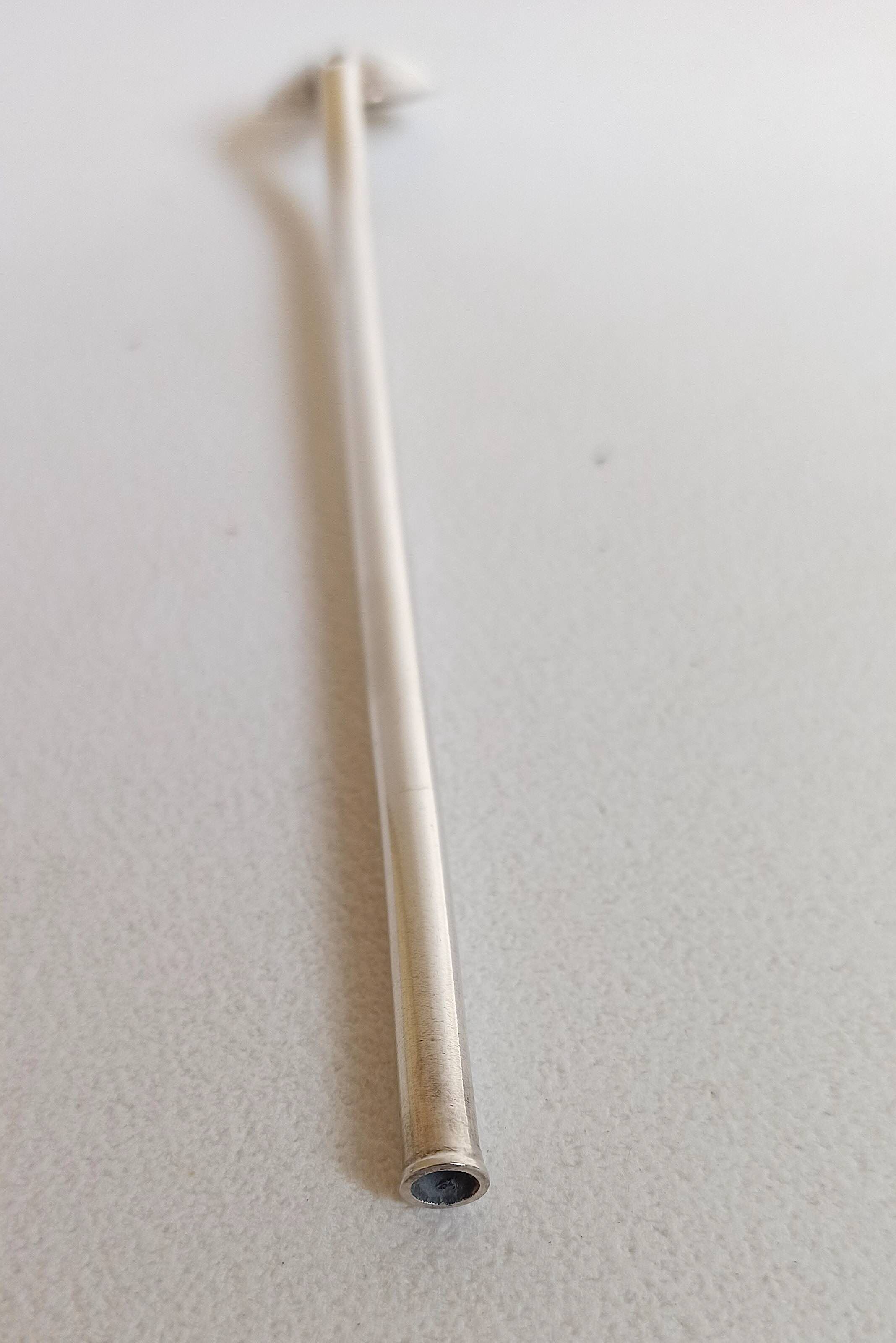 Box of 8 spoons silver metal cocktail straw 30s