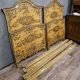 Pair of antique painted beds with floral decoration - 19th century - Venetian style