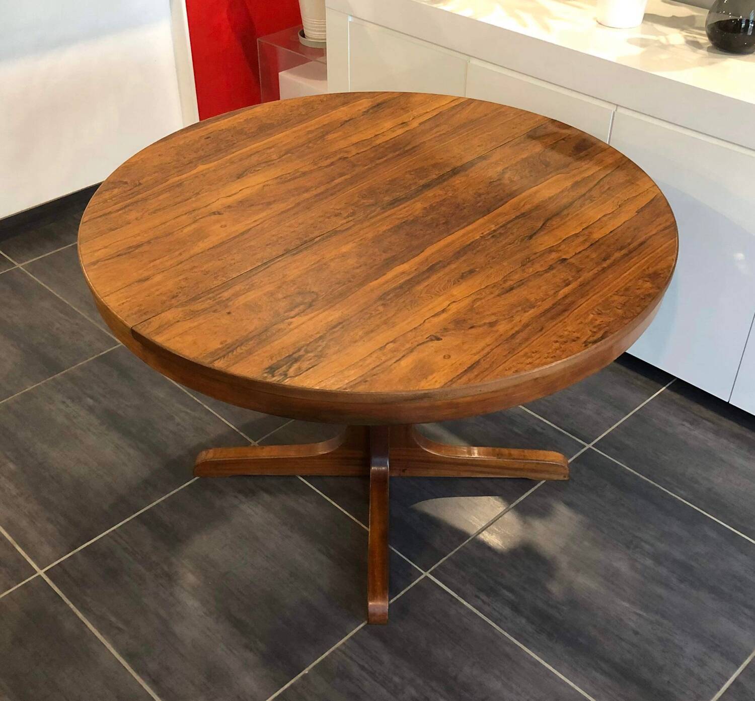 Vintage Scandinavian Baumann style extendable table in Rosewood 1970s