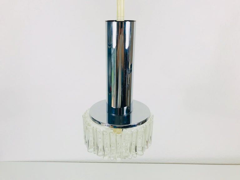 Hanging lamp in chrome and bubble glass 1970 Germany