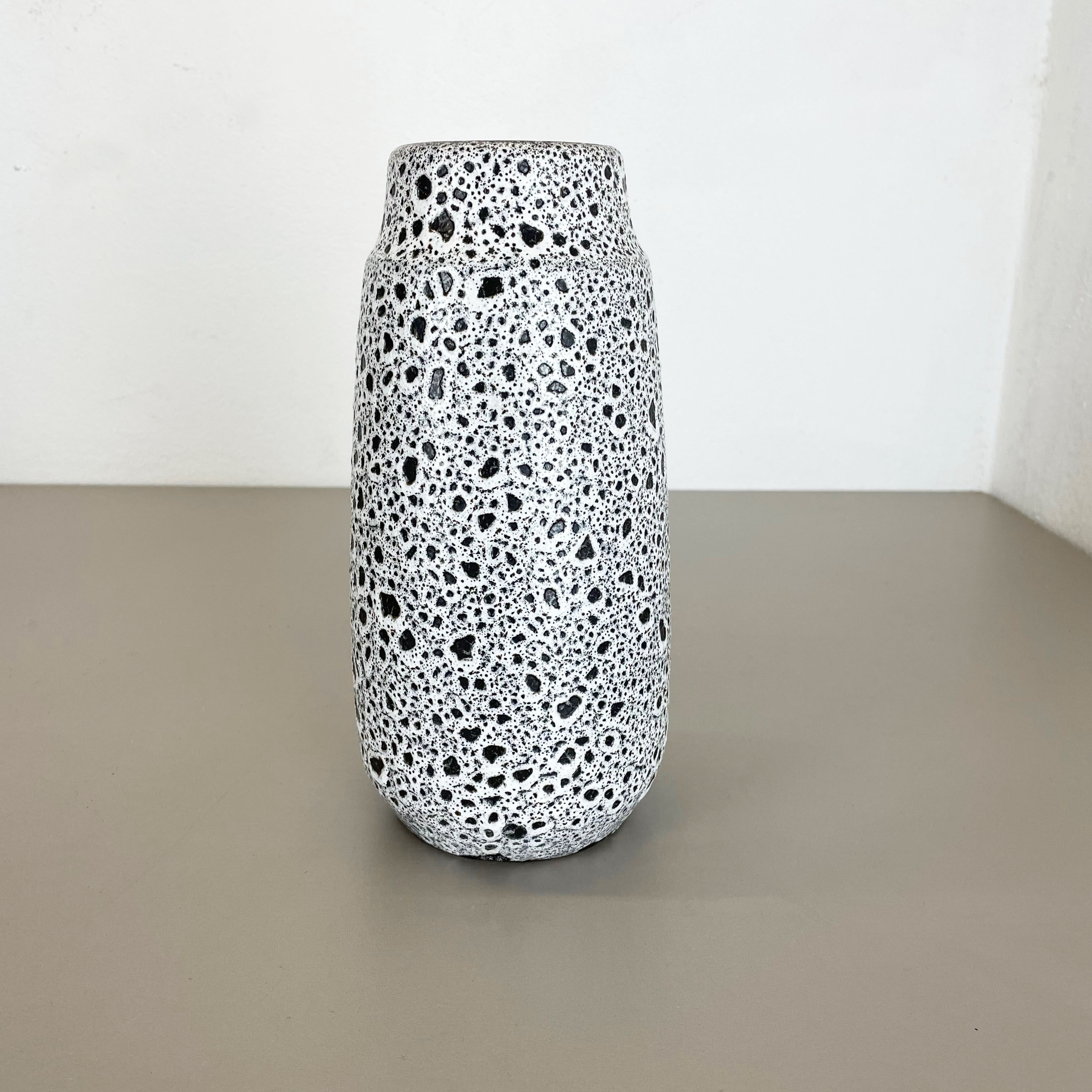 Pottery super white color fat lava multi-color vase scheurich germany wgp, 1970