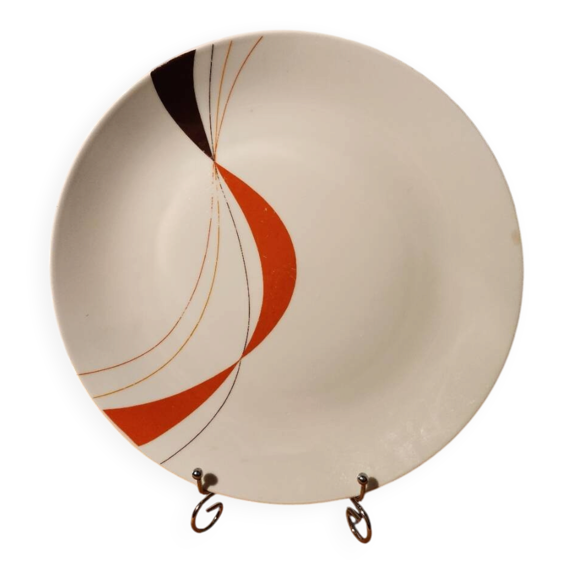 Large flat round plate design 70s Winterling Marktleuthen Bavaria