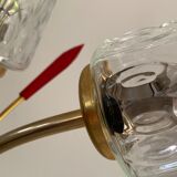 Lampadaire vintage laiton 3 feux 1960