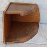 Art Deco oak corner shelf