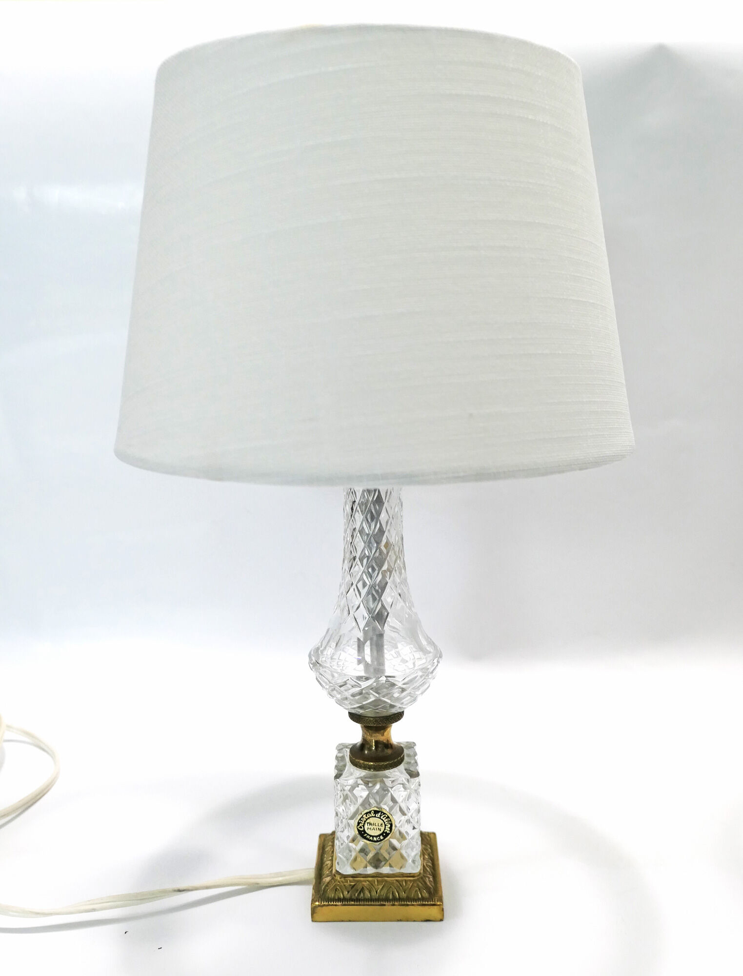 Paire de lampes de table néo-classique cristal d'albret