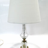 Paire de lampes de table néo-classique cristal d'albret