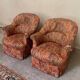 Pair of Napoleon III period toad armchairs