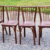 Set of 4 Baumann bistro chairs from the 50s stamped