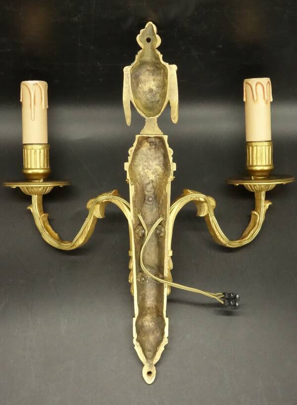 Pair of large sconces, ram's head, Louis XVI style, 19th century - gilded bronze
