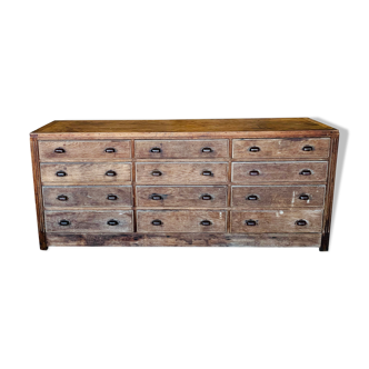 Cabinetmaker's workshop furniture with 12 drawers circa 30's/40's