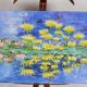 Oil on canvas water lilies