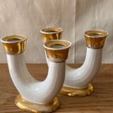 Ceramic candlesticks, Lucien Brisdoux (1878-1963)