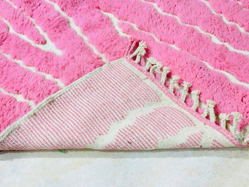 Handmade pink Atlas Berber rug