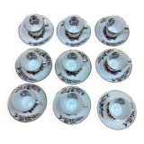 Tasses à café Bernardaud oiseaux de chine