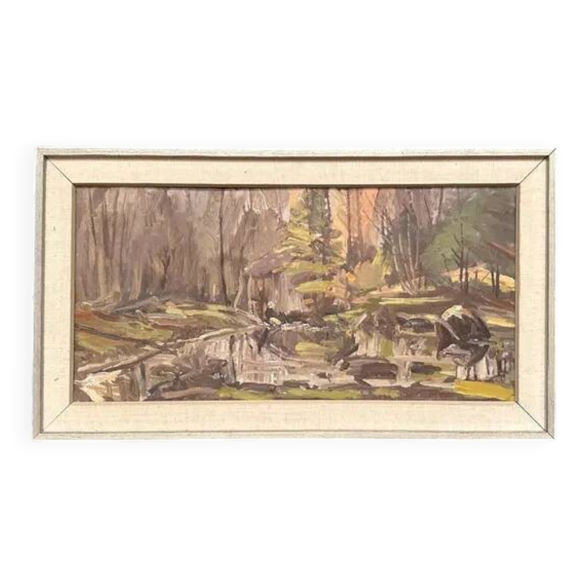 Original Swedish Oil on Panel – “Old Sawmill, Apelnäs Roasjö” by Gunnar Svensson – Dated 1962 – Vintage & Framed