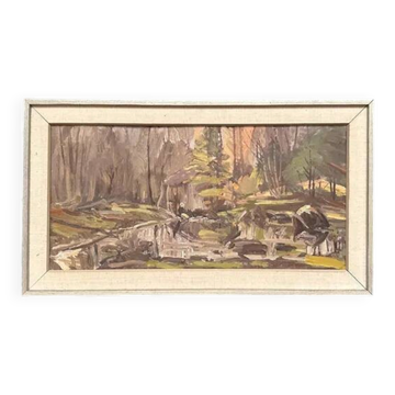 Original Swedish Oil on Panel – “Old Sawmill, Apelnäs Roasjö” by Gunnar Svensson – Dated 1962 – Vintage & Framed