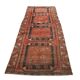 Tapis persan vintage rouge et noir 3x9, 103x287 cm