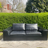 High-quality black leather Durlet sofa