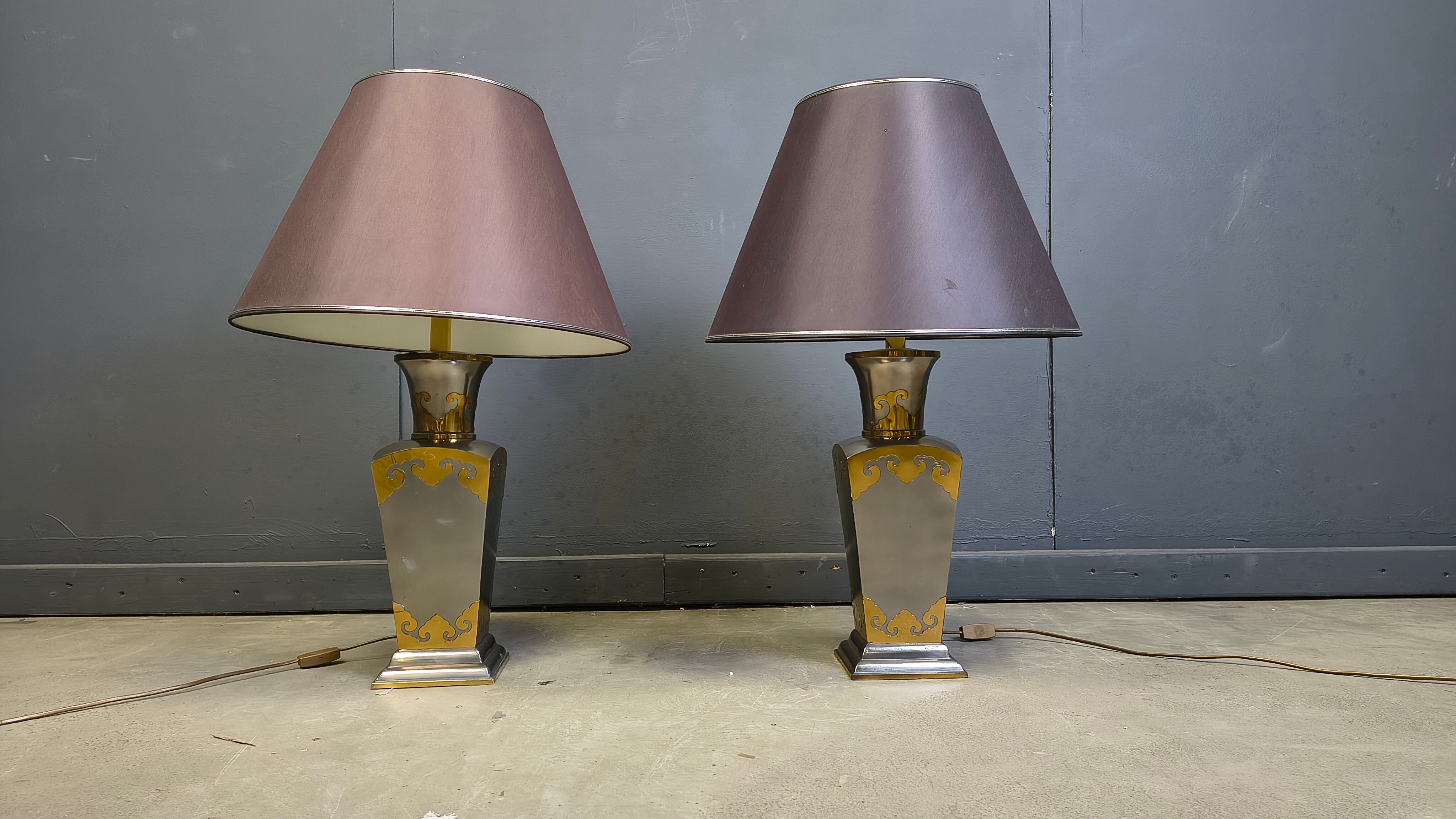 Lampes de table en étain vintage, années 1970 - ensemble de 2