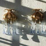 Crystal Wall Lights by Palme & Walter Palwa, 1960s, Set of 2