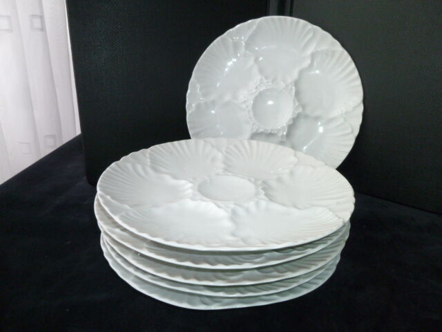 Set of 6 oyster plates in Bavarian porcelain Bareuther