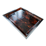 Lucite tortoiseshell and silver metal style