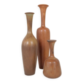 Modern group mid-century of 3 earthenware vases Rörstrand by Gunnar Nylund, Sweden