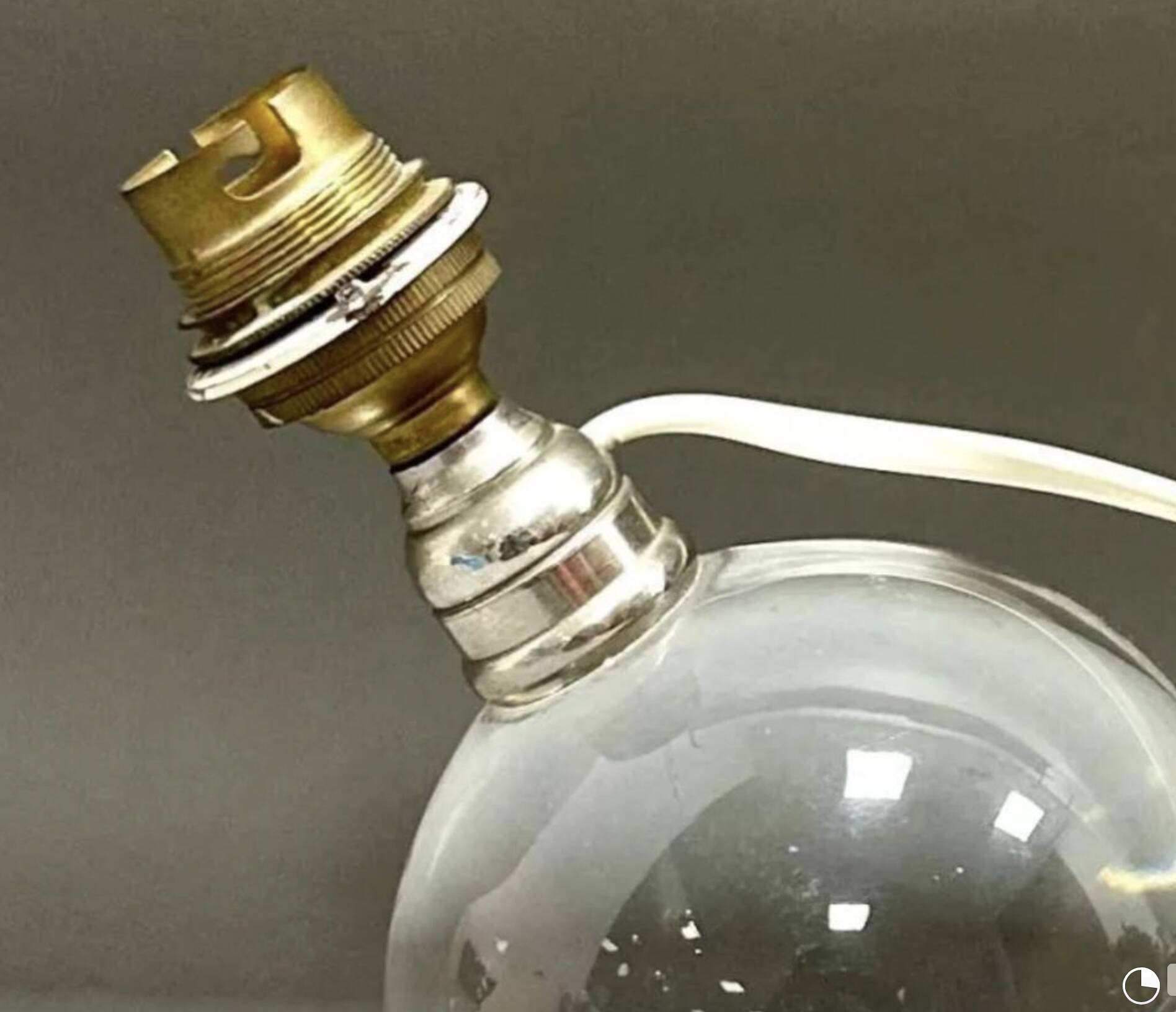 Crystal ball lamp, model no 7706 Jacques Adnet for Baccarat.