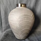 Art Deco /1910/40 moulded pressed smoked vase (30 cm)