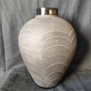 Art Deco /1910/40 moulded pressed smoked vase (30 cm)