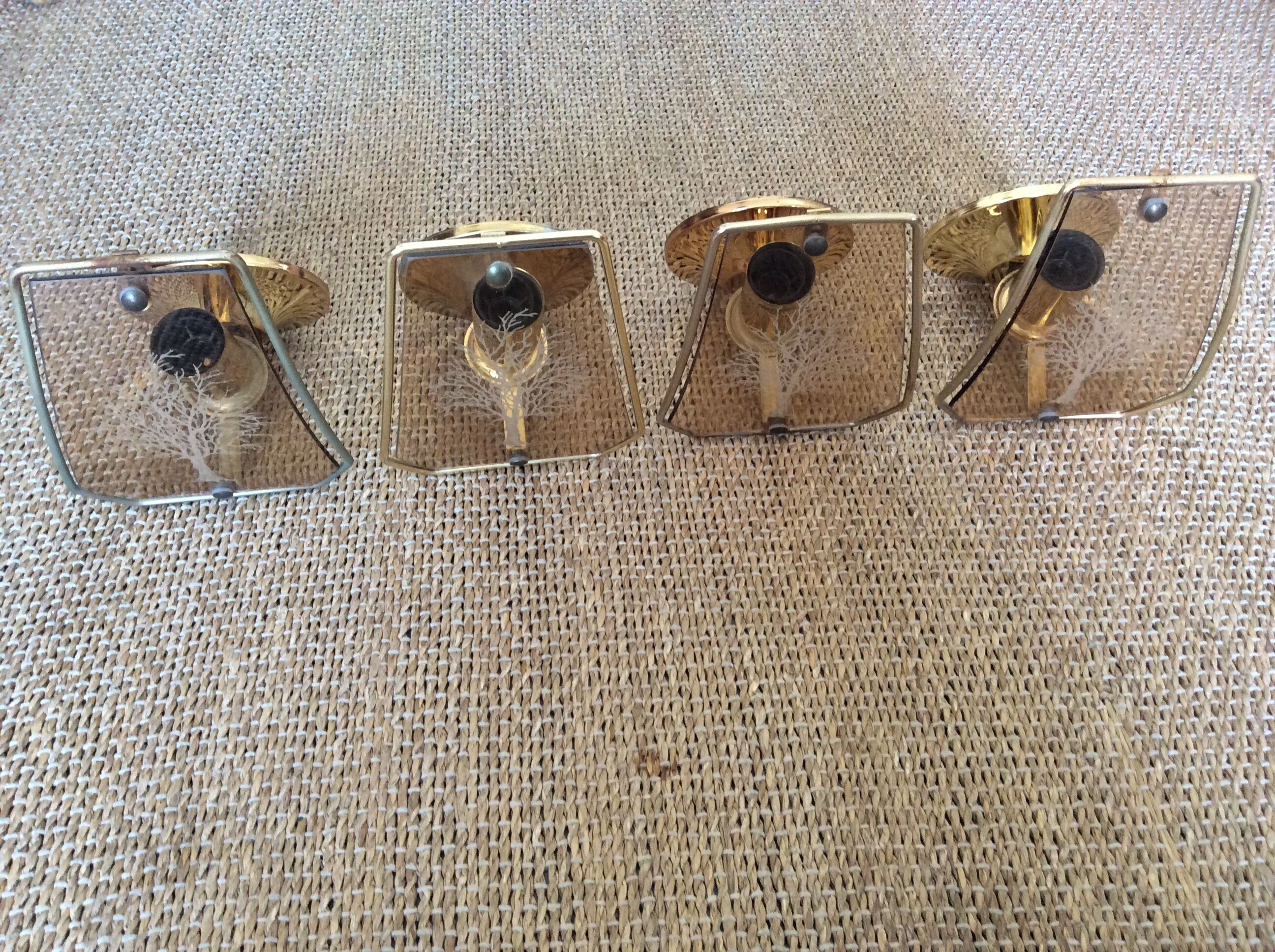 4 vintage wall lamps