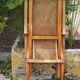Fauteuil pliant canné en bois massif