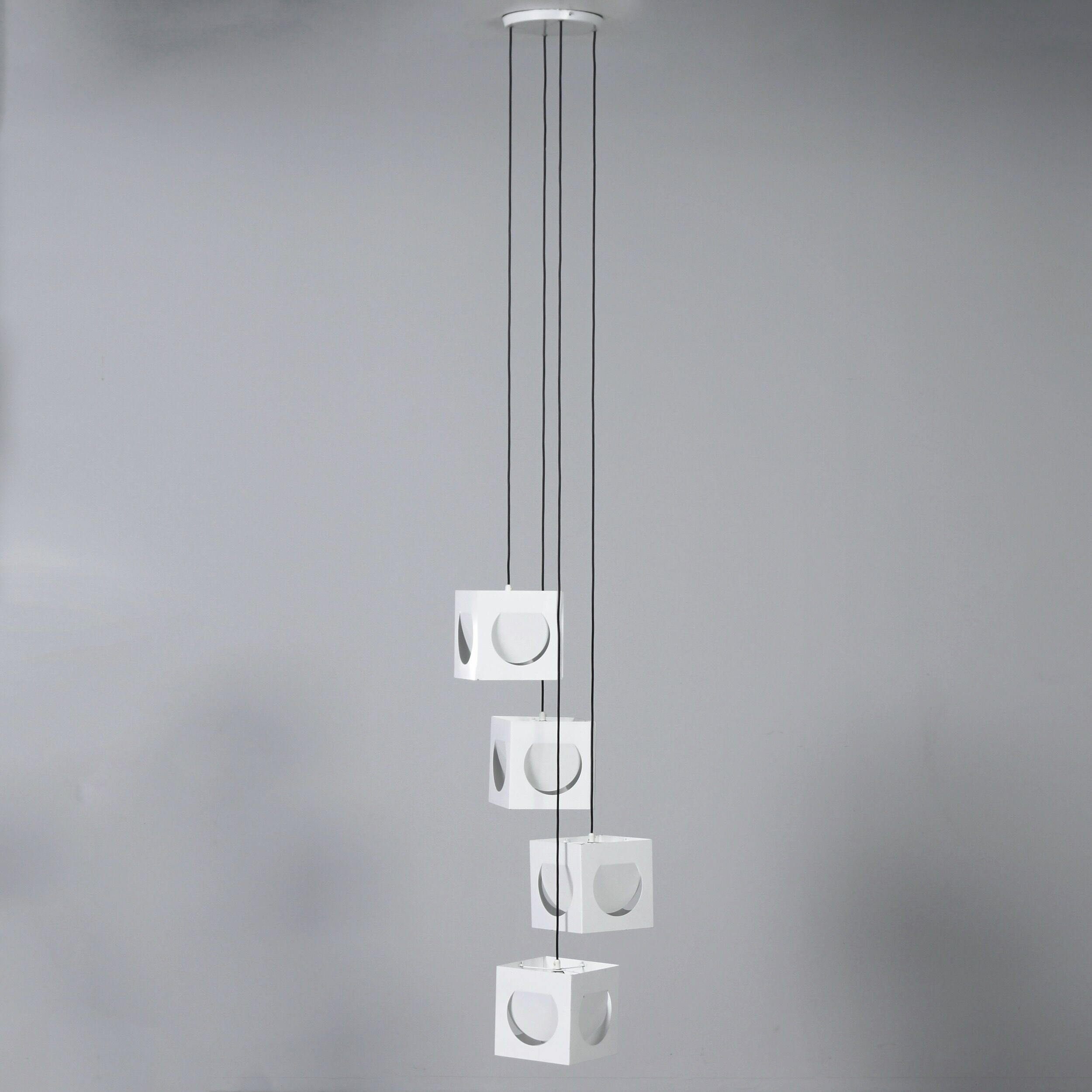 Scandinavian pendant lamp by Shogo Suzuki for Stockmann Orno, 1960s – set of 4 cube lamps