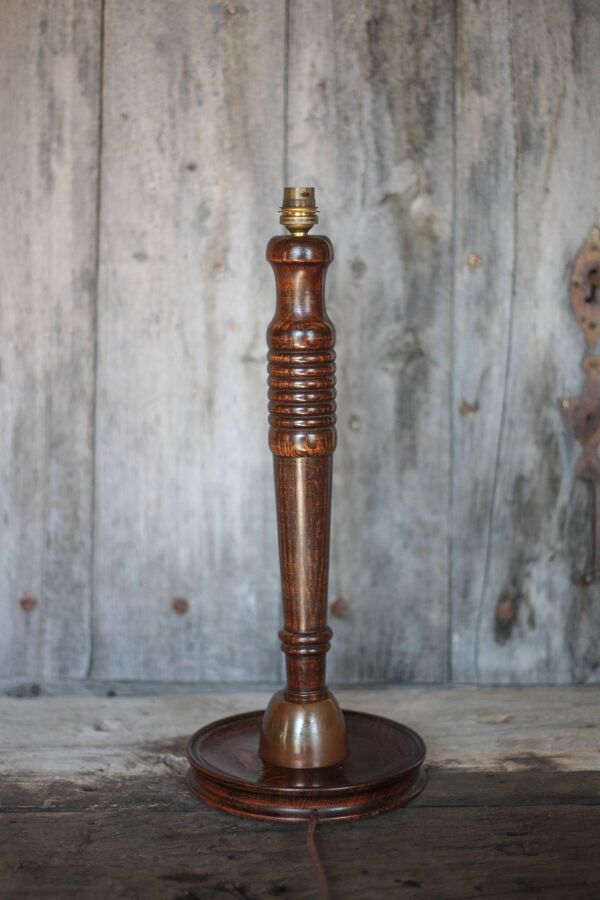 Lampe vintage, pied de lampe vintage, pied de lampe bois et cuivre, lampe