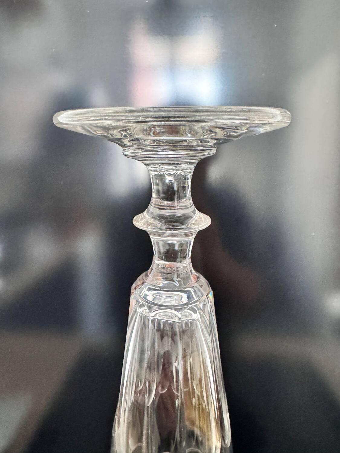 Set of 7 Baccarat crystal champagne flutes