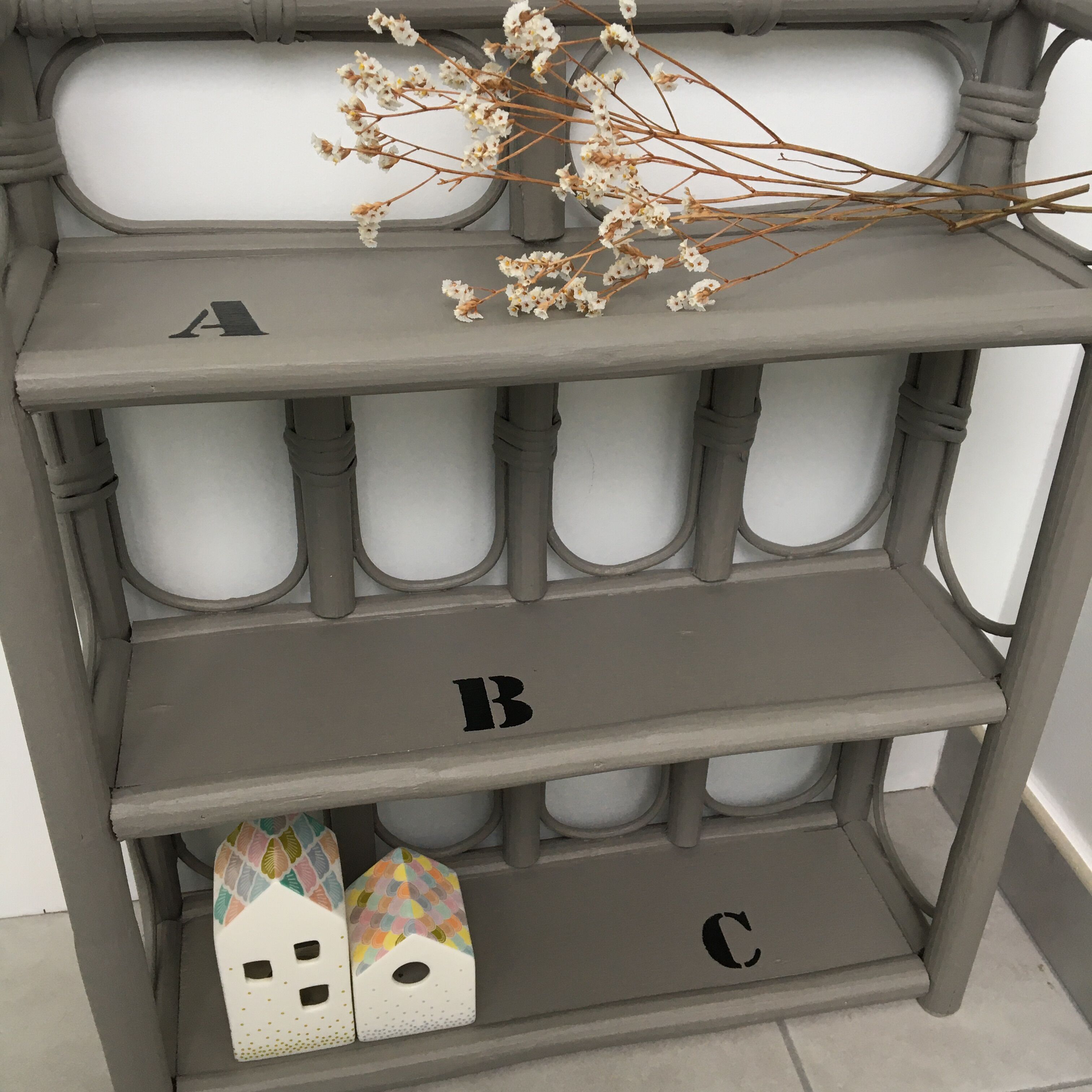 Wall pad rattan gray ash