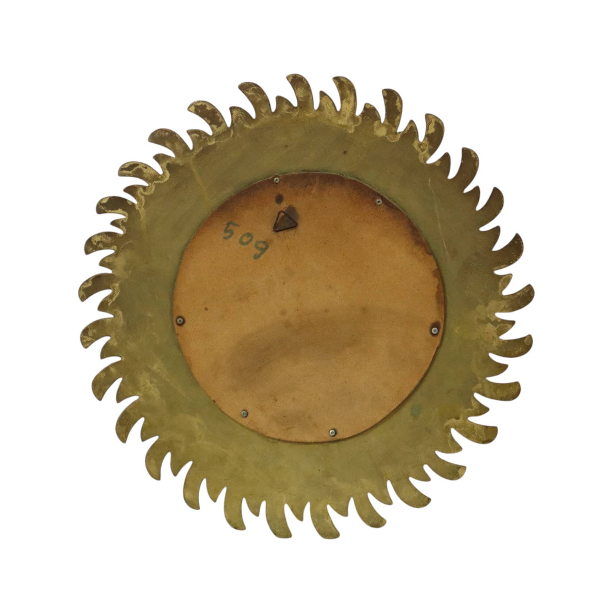 Vintage Sun Mirror Sunburst Mirror Convex Gold Resin 42cm