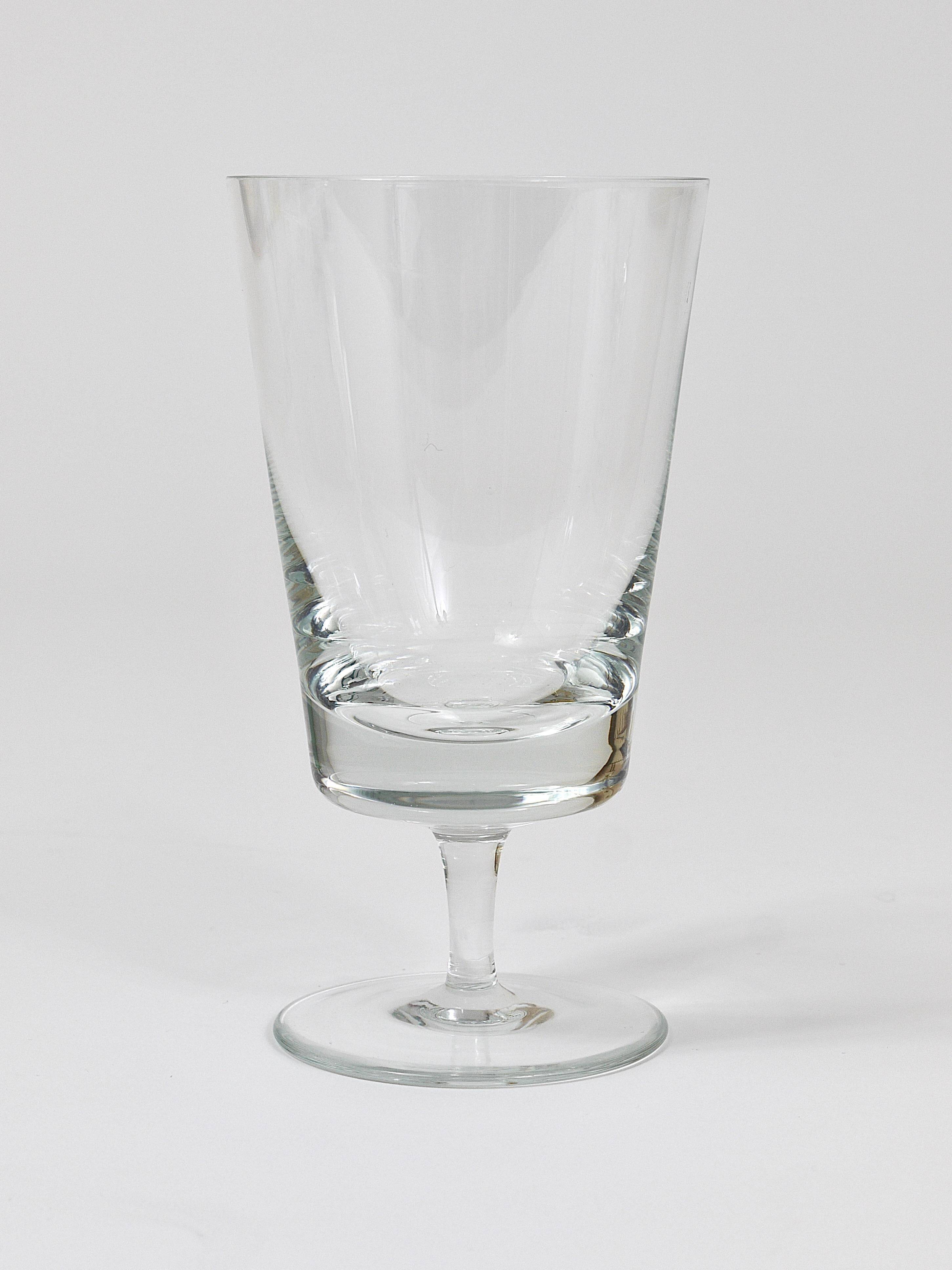 Set of six mid-century crystal wine glasses, Austria, 1950s.