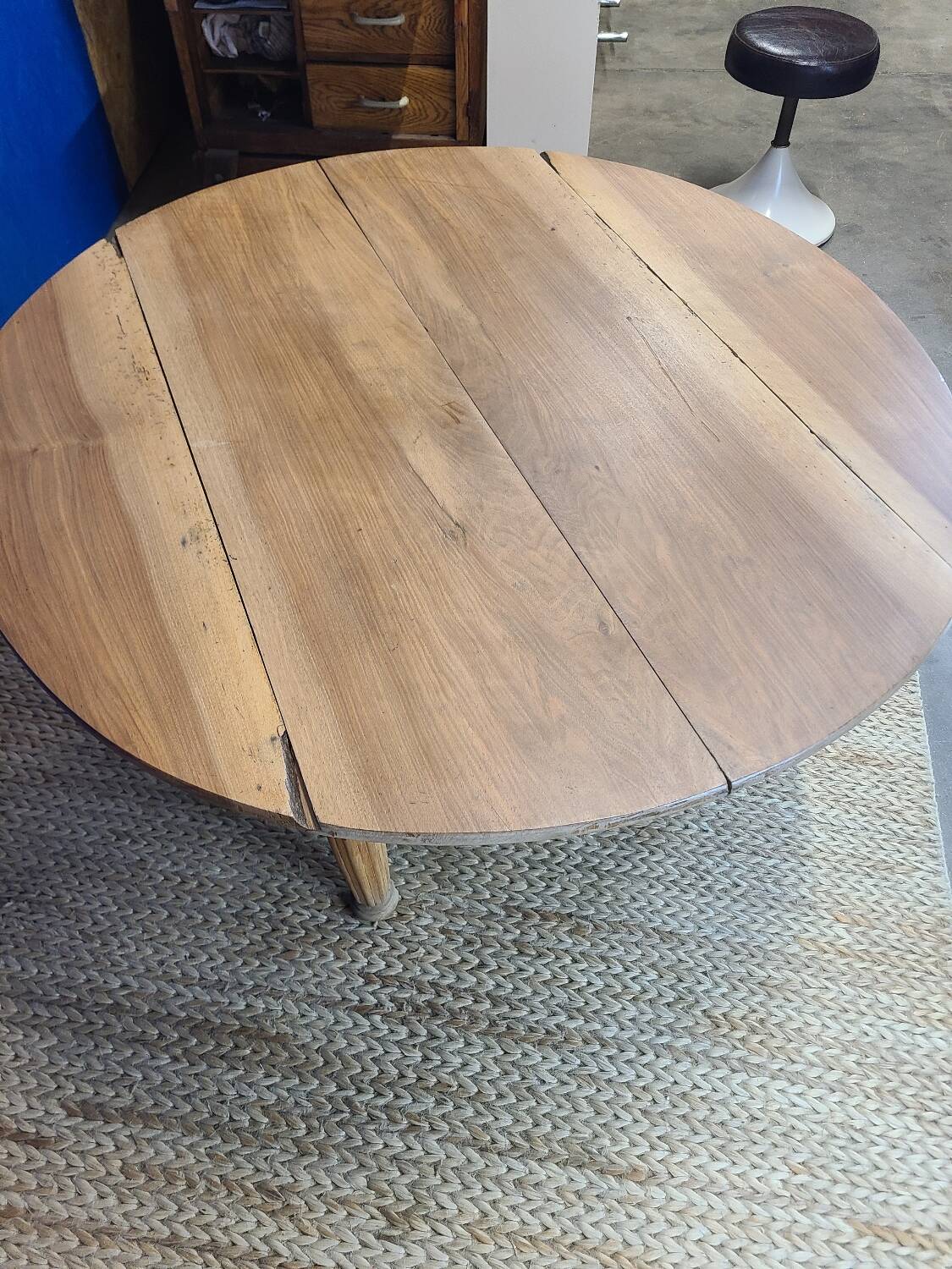 Vintage farmhouse coffee table with flaps